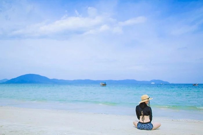 Doc Let beach near Nha Trang, white sand stretching empty in the early morning