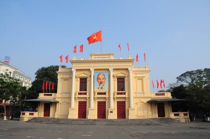 The French colonial Opera House in the centre of Hai Phong