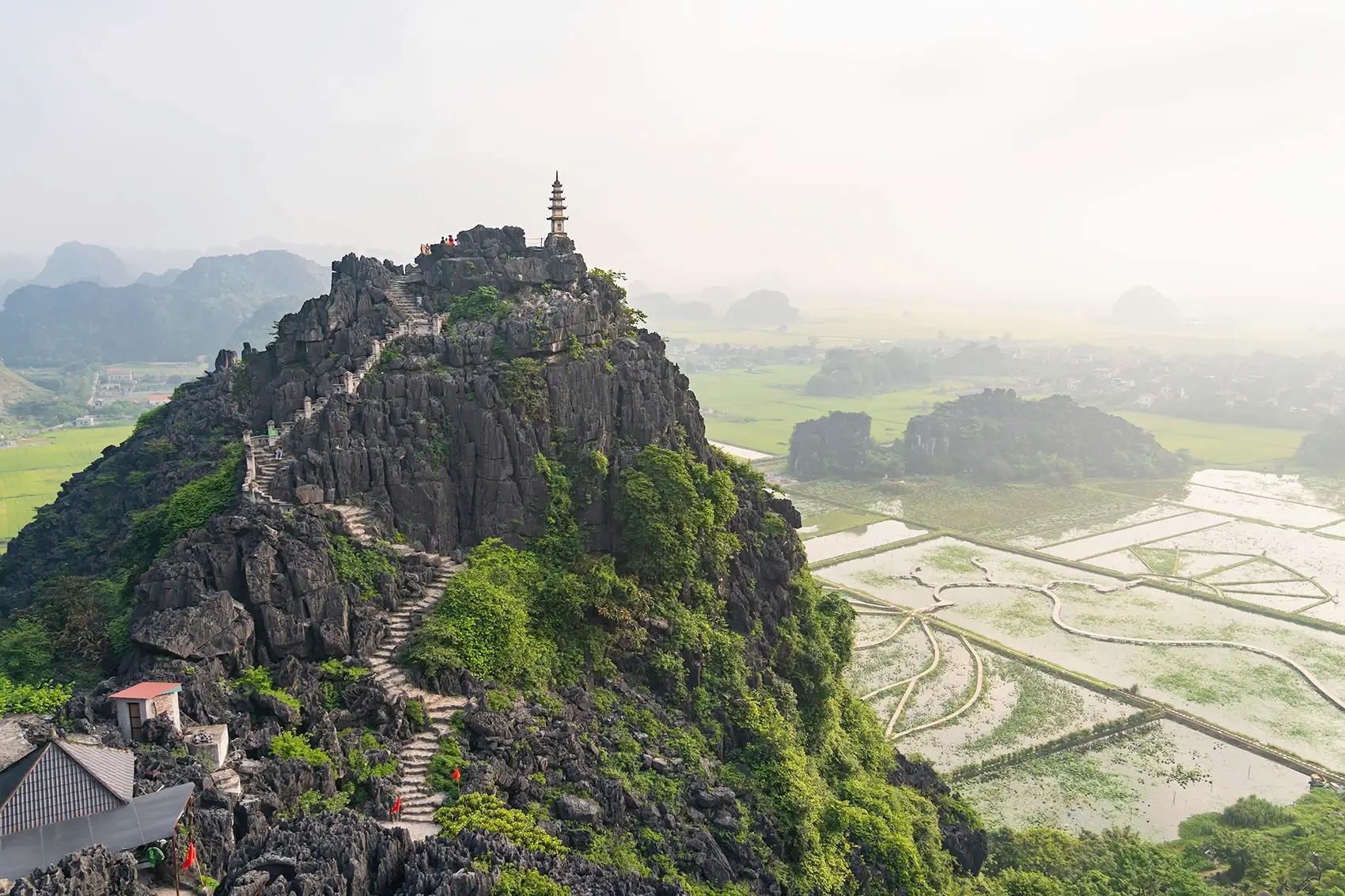 The view from Hang Mua viewpoint over the rice fields and river of Ninh Binh