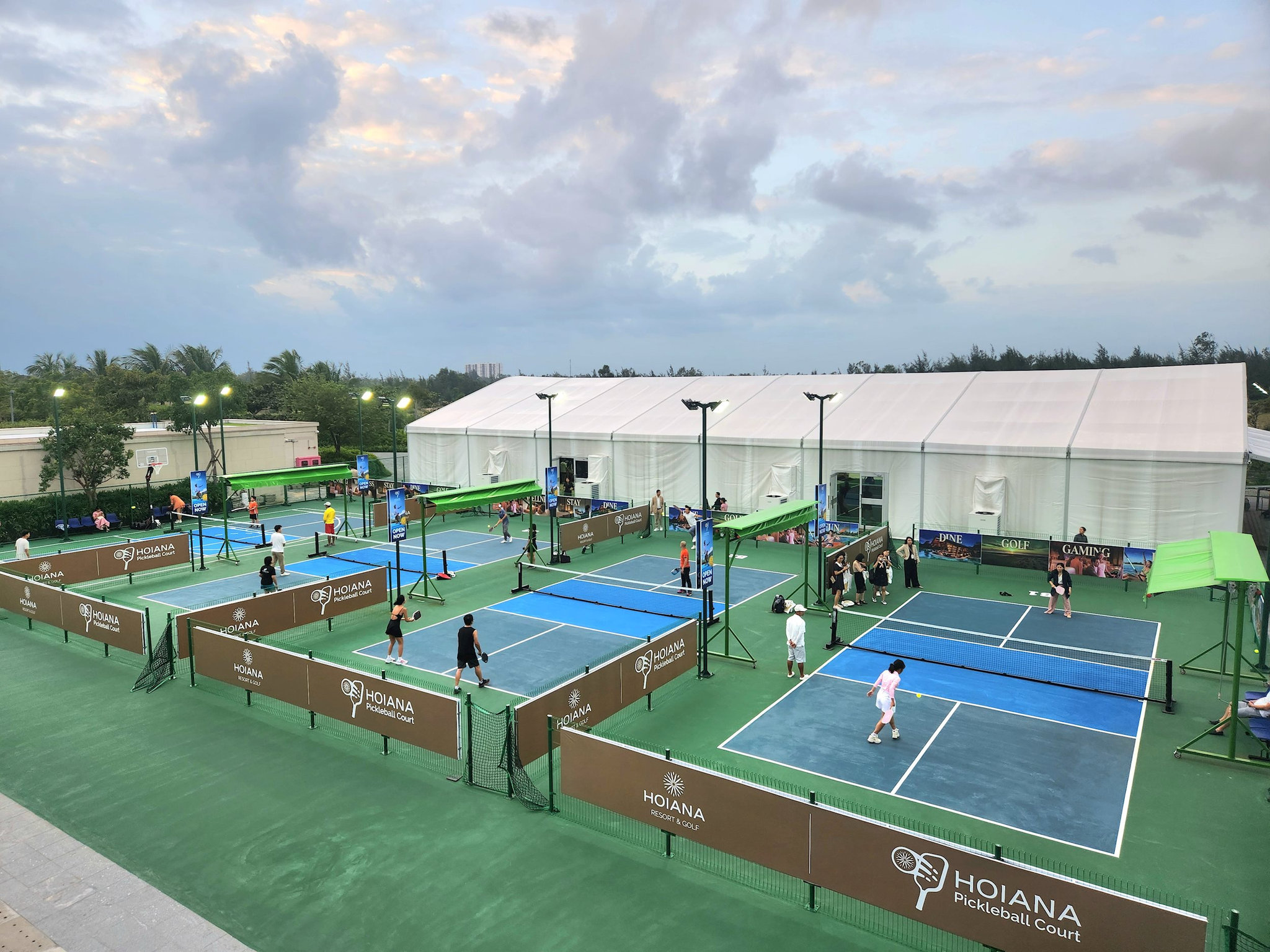 Indoor and outdoor pickleball courts at Hoiana Resort and Golf near Hoi An, Vietnam