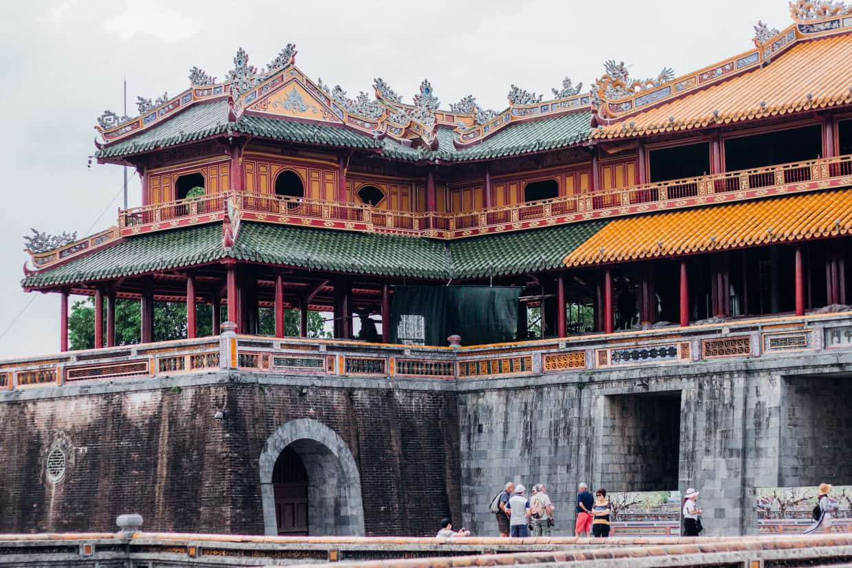The gate of the Imperial City in Hue, central Vietnam, a calm and historic stop for senior travellers