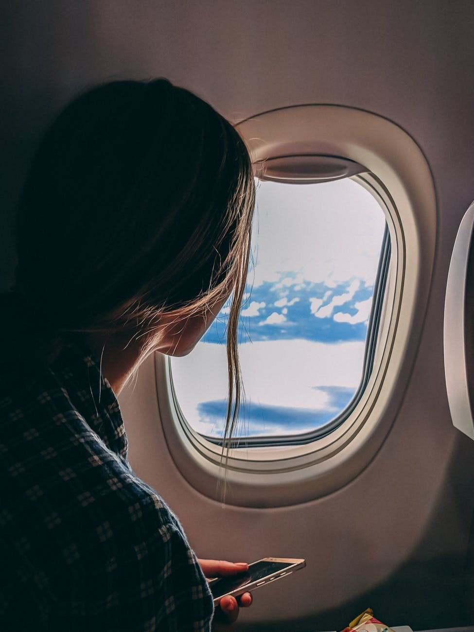 View from an aeroplane window on a long-haul flight to Vietnam