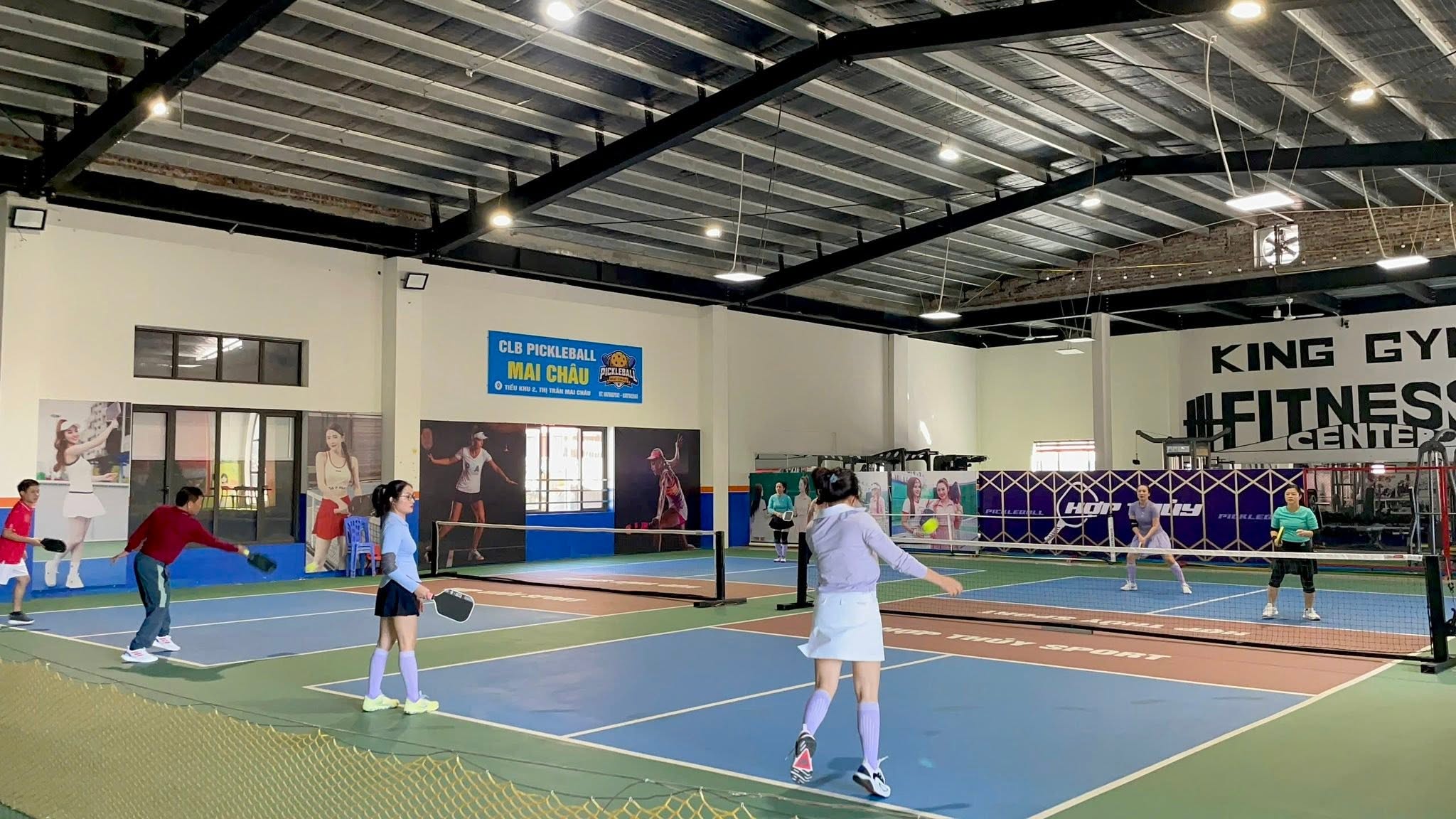 An indoor pickleball court in Mai Chau town, northern Vietnam