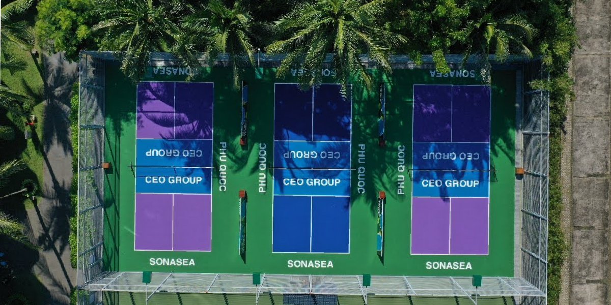 Novotel Phu Quoc Resort on Long Beach, which has a floodlit outdoor pickleball court for guests
