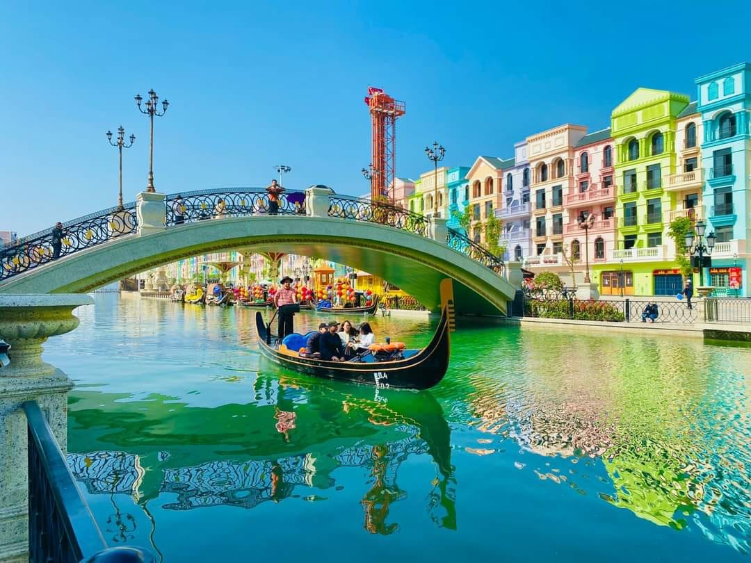 Gondolas on the Venice-style canal at Grand World in the north of Phu Quoc