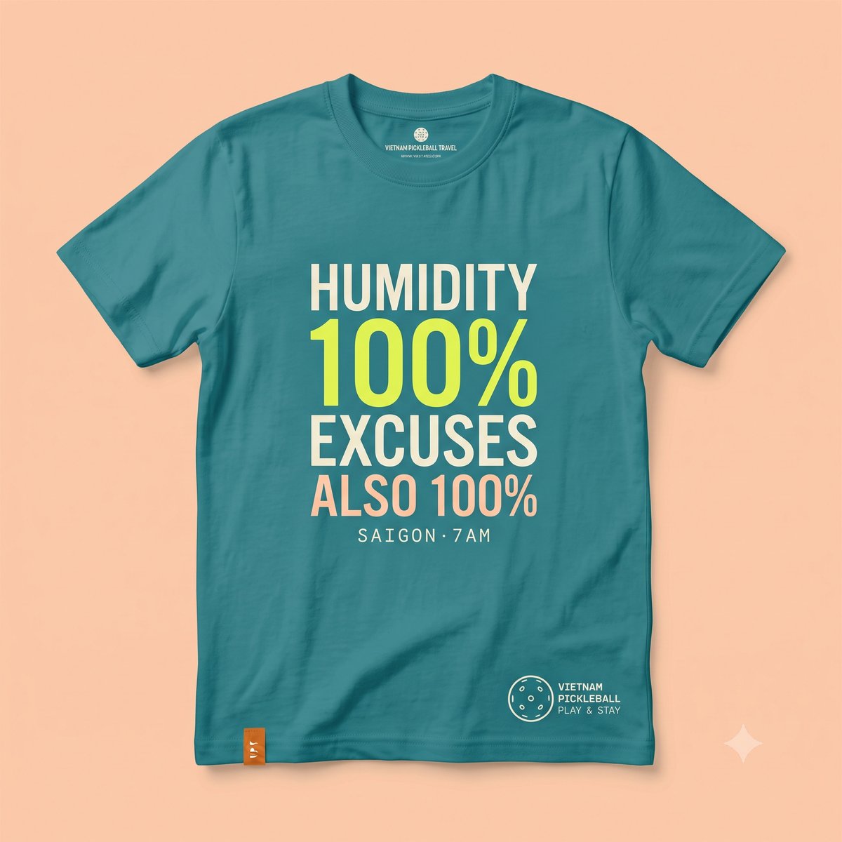 Humidity 100 Percent Excuses 100 Percent funny pickleball t-shirt