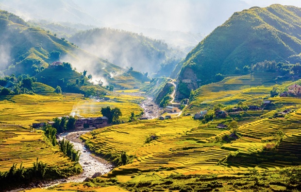 Terraced rice hills near Sapa, northern Vietnam