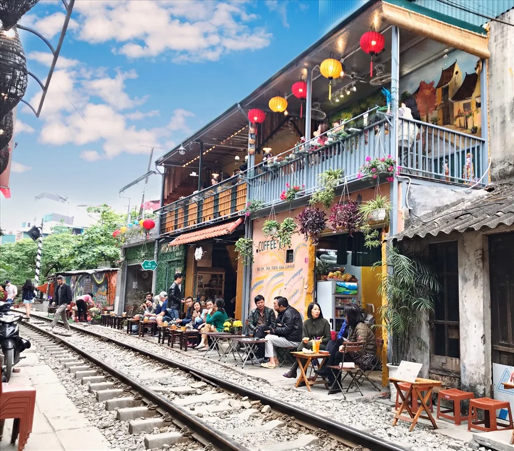 Hanoi's Train Street, where the tracks run between the houses