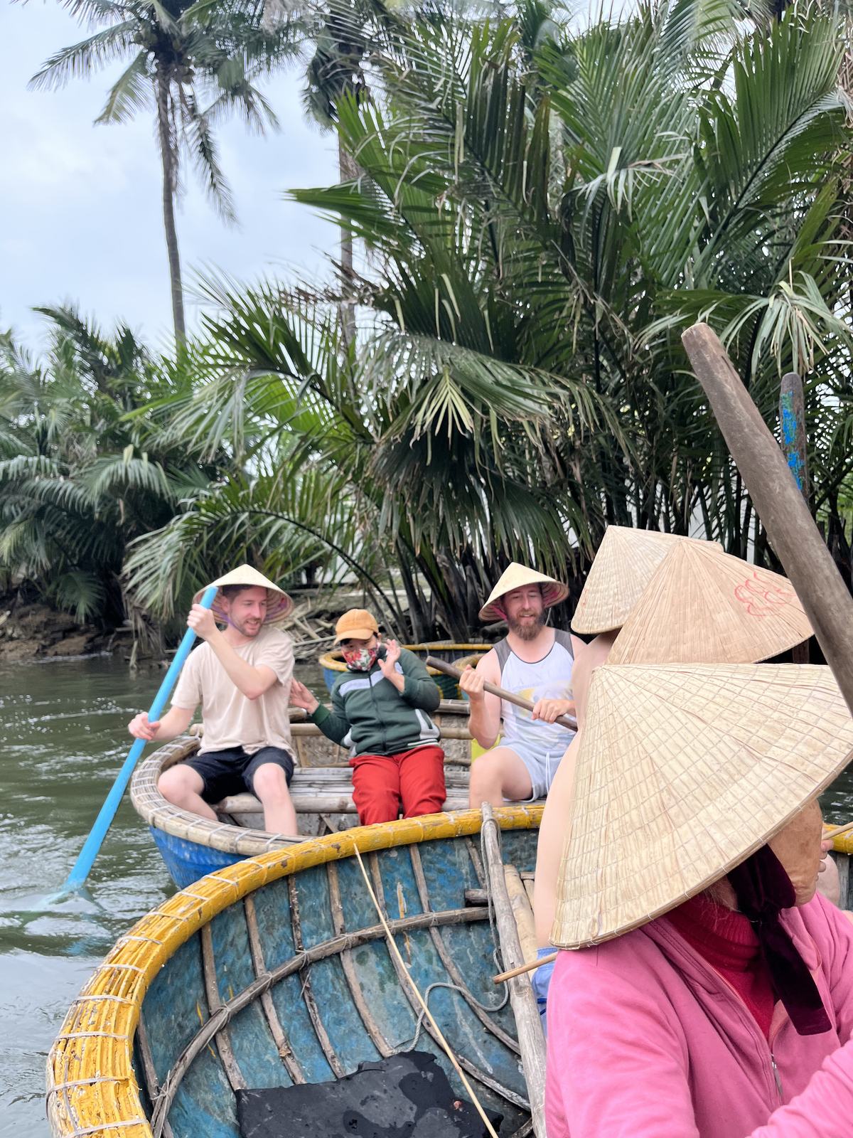 Basket boats in the water-coconut forest at Cam Thanh, near Hoi An