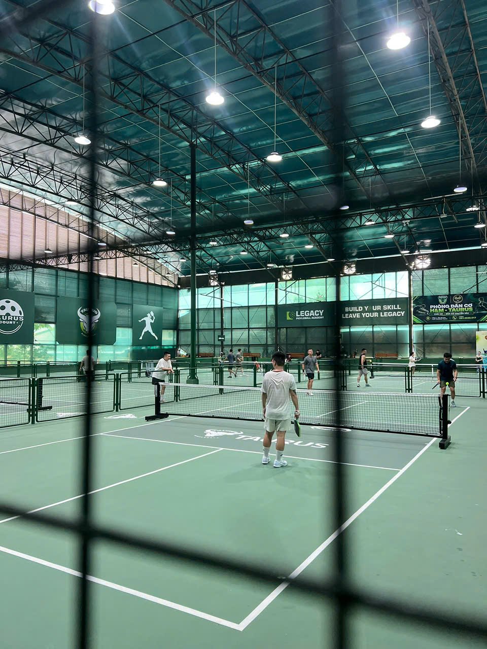 A session on the indoor courts at Taurus Pickleball in Hanoi