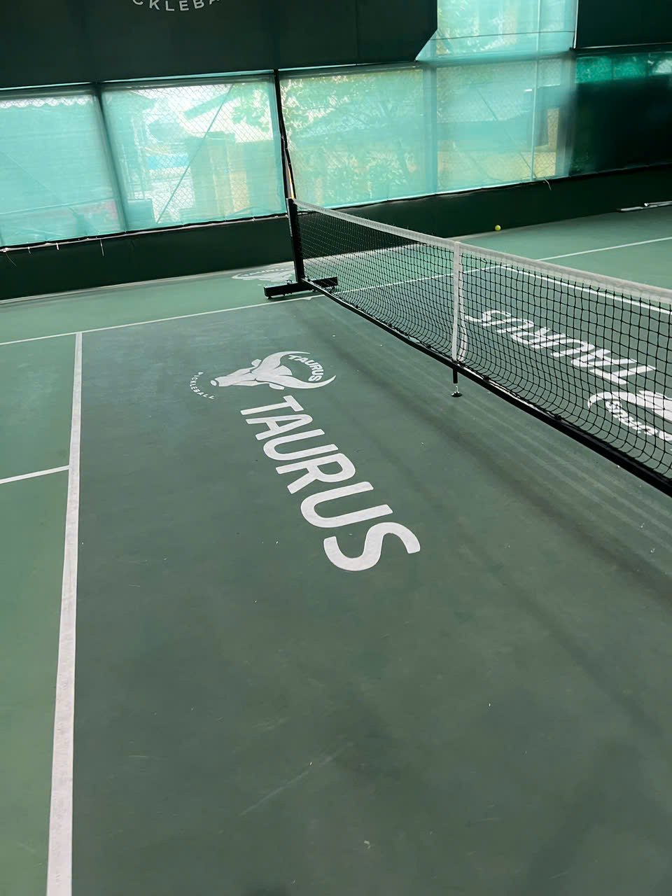 The indoor courts at Taurus Pickleball in Hanoi, ready for a game